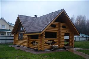 Cabana din lemn rotund munte